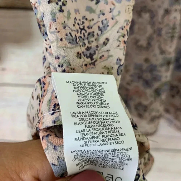 CAbi Sienna Peasant Blouse Floral Sheer Tie Neck - Picture 11 of 11